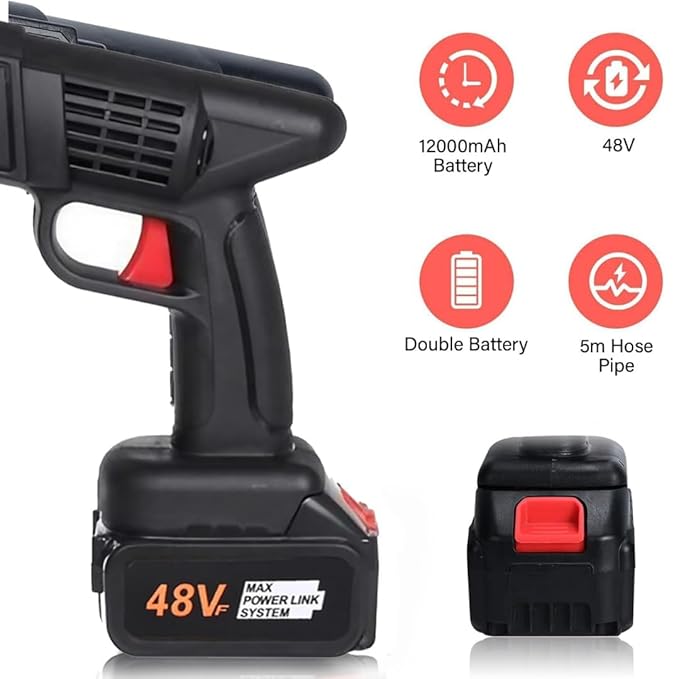 High Pressure Car Washing Gun (Double Battery)
