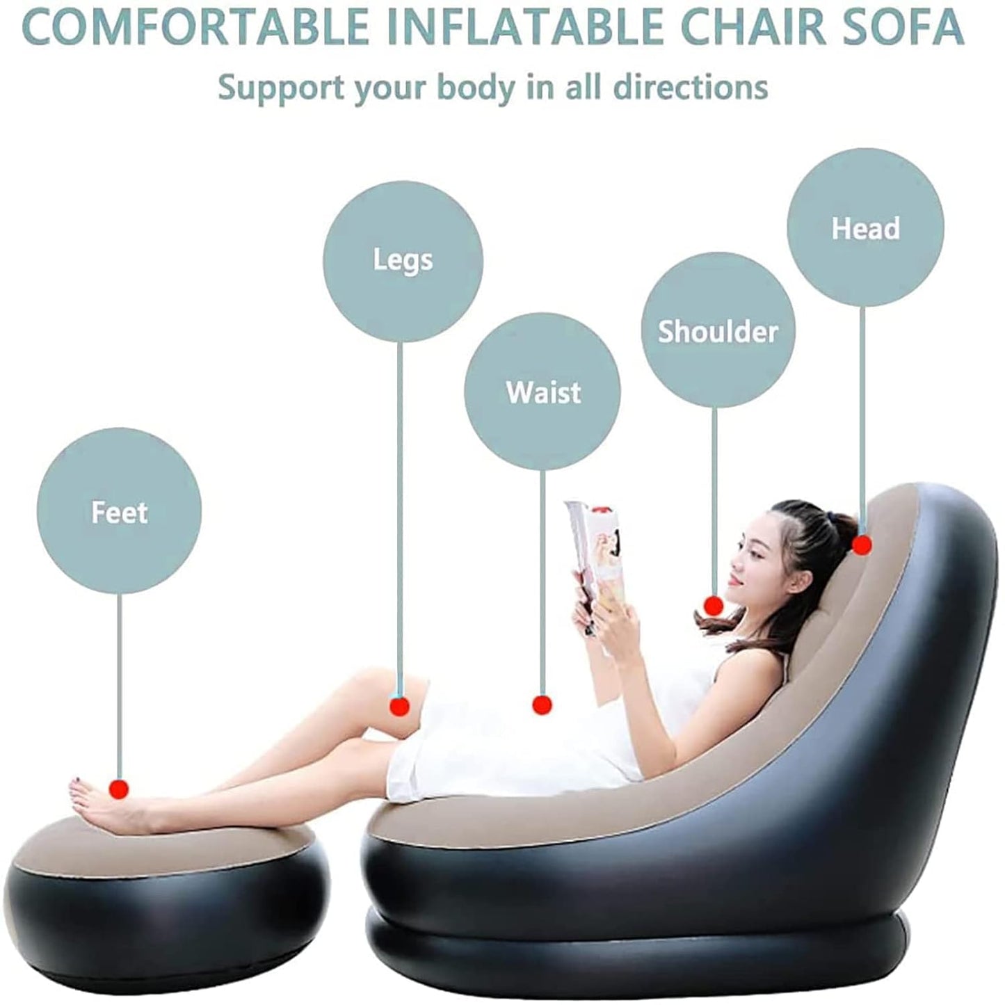Inflatable Air Sofa - Portable Outdoor Lounger