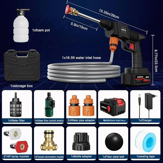 High Pressure Car Washing Gun (Double Battery)
