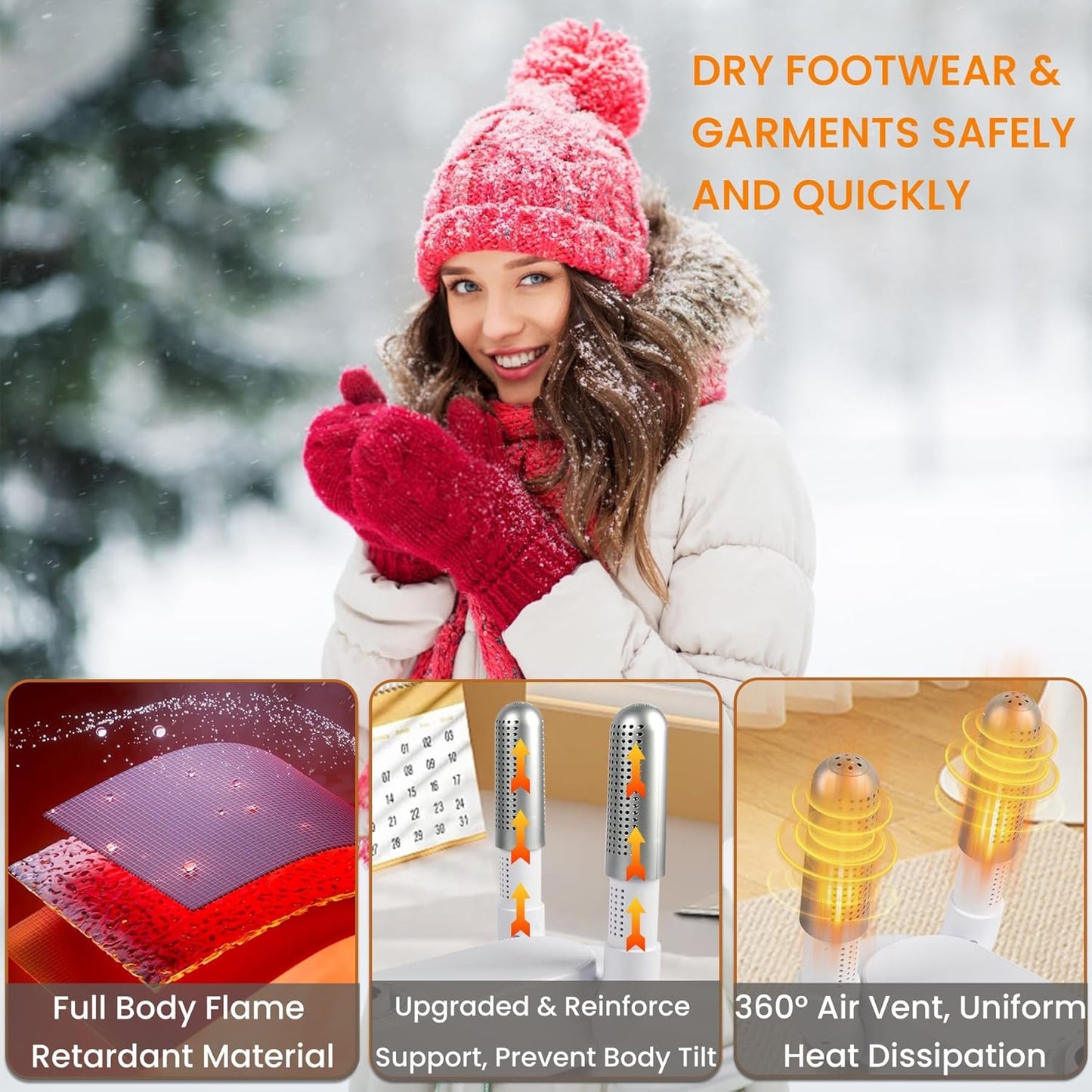 Electric Shoe Dryer | Glove Dryer | Dry Wet Shoes with 360°Heat Blower | Electric Shoe Warmer