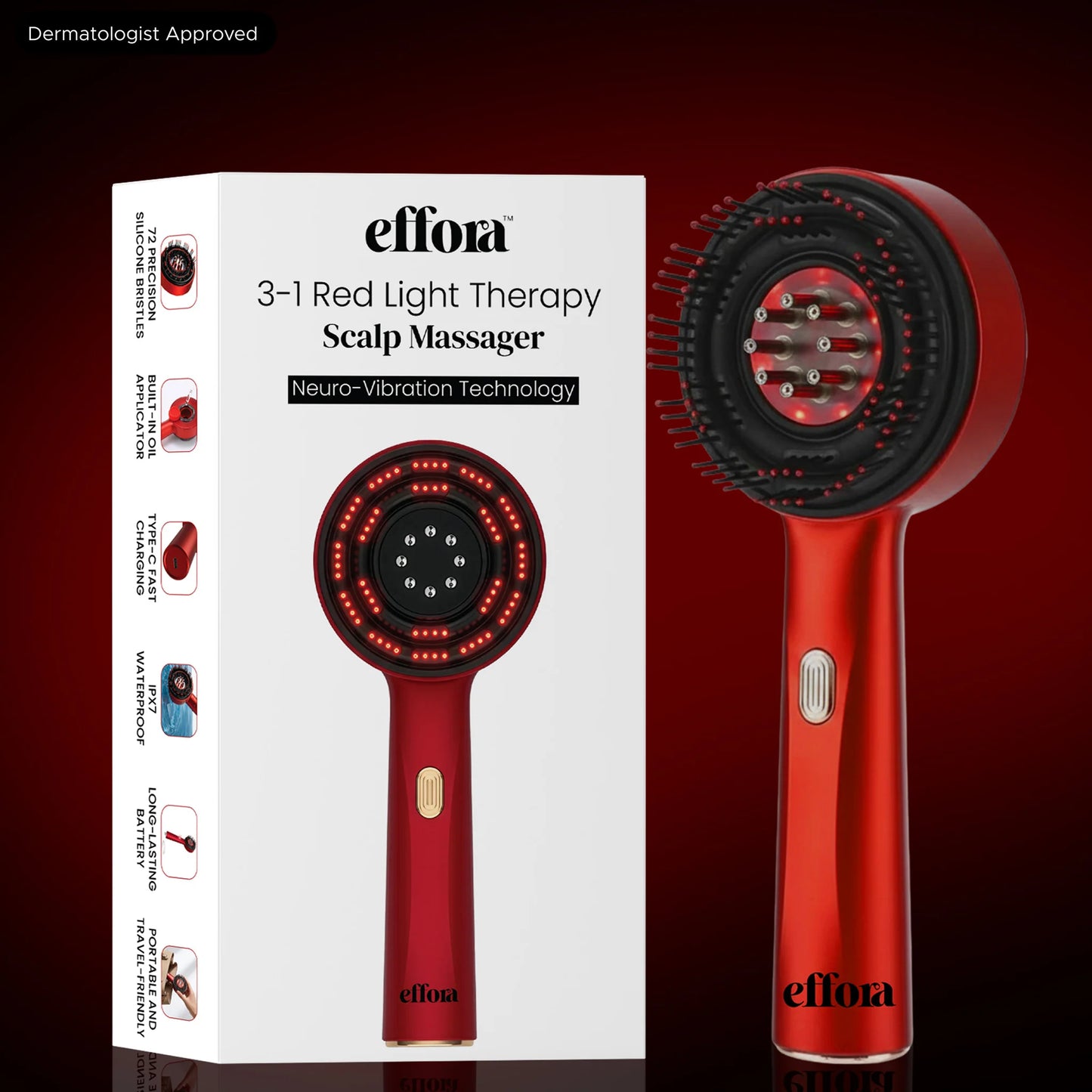 3-1 Red Light Therapy Scalp Massager | 6 Months Warranty